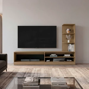 TV Entertainment Center Media Console with Storage, Wenge, Particle Board, TV Entertainment Furniture TV Entertainment Center Media Console with Storage, Wenge, Particle Board, TV Entertainment Furniture