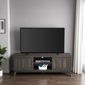 TV Media Console Stand Entertainment Center, Accent Living Furniture, Smoke, MDF TV Media Console Stand Entertainment Center, Accent Living Furniture, Smoke, MDF