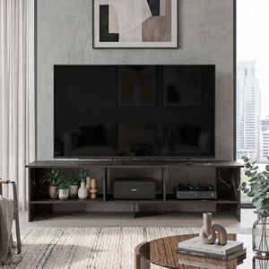 Mamba TV Stand with Open Storage Shelf, Black, Particle Board, TV Entertainment Furniture Mamba TV Stand with Open Storage Shelf, Black, Particle Board, TV Entertainment Furniture