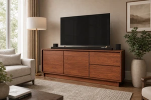 TV Stand for Tvs 60 Inches, Entertainment Center Two Doors and Two Drawers Caiena, Walnut, Melamine, TV Entertainment TV Stand for Tvs 60 Inches, Entertainment Center Two Doors and Two Drawers Caiena, Walnut, Melamine, TV Entertainment