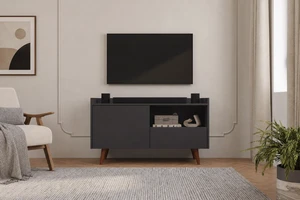 TV Stand for Tvs 45 Inches, Entertainment Center with Open Storage Shelf Cable Management One Door and One Drawer Gra TV Stand for Tvs 45 Inches, Entertainment Center with Open Storage Shelf Cable Management One Door and One Drawer Gra