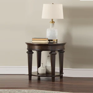 Design Round End Table Espresso Finish Bottom Shelf Wooden Living Furniture 1 pc Side Table, Wood Design Round End Table Espresso Finish Bottom Shelf Wooden Living Furniture 1 pc Side Table, Wood