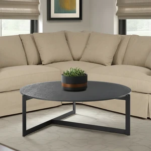 40 in Round Gray Coffee Table with Tempered Glass Top, Glass and Metal 40 in Round Gray Coffee Table with Tempered Glass Top, Glass and Metal