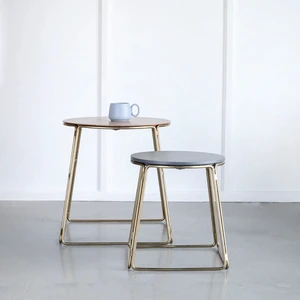 Toshi Side Table Set and Accent, Natural, Marble and Metal