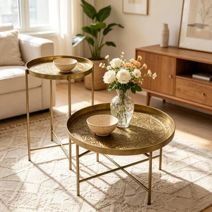 Side Table Set, Round Accent Table Display End Small Coffee Set Circle Coffee Only Circle Gold, Metal Side Table Set, Round Accent Table Display End Small Coffee Set Circle Coffee Only Circle Gold, Metal