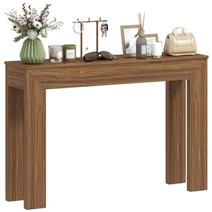 Entryway Table, 47 Inch Narrow Console Table for Entryway Sofa Behind Couch Living, Walnut, Particle Board Entryway Table, 47 Inch Narrow Console Table for Entryway Sofa Behind Couch Living, Walnut, Particle Board
