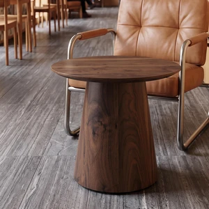 Wood Grain Medium Density Fiberboard Circular Coffee Table Diameter 19.6 Inches, Height 18.8 Inches Wood Grain Veneer Wood Grain Medium Density Fiberboard Circular Coffee Table Diameter 19.6 Inches, Height 18.8 Inches Wood Grain Veneer