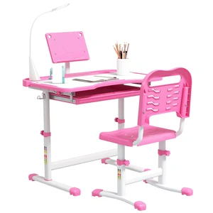 Kids Desk and Chair Set, Height Adjustable School Desk Chair Set with Tilt Desktop USB Storage Drawer for Study Kids Desk and Chair Set, Height Adjustable School Desk Chair Set with Tilt Desktop USB Storage Drawer for Study
