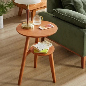 Solid 2 Tier Side Table Sofa Side Table Living End Bedside Solid Round End 2 Tier Small with Lower Storage Shelf Solid 2 Tier Side Table Sofa Side Table Living End Bedside Solid Round End 2 Tier Small with Lower Storage Shelf