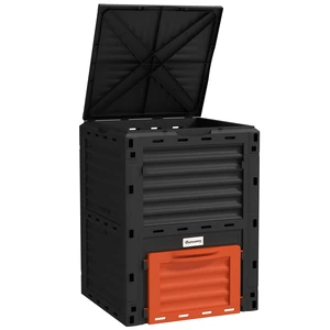 Garden Compost Bin 80 Gallon Outdoor Large Capacity Composter Fast Create Fertile Soil Aerating Box, Easy Assembly Garden Compost Bin 80 Gallon Outdoor Large Capacity Composter Fast Create Fertile Soil Aerating Box, Easy Assembly