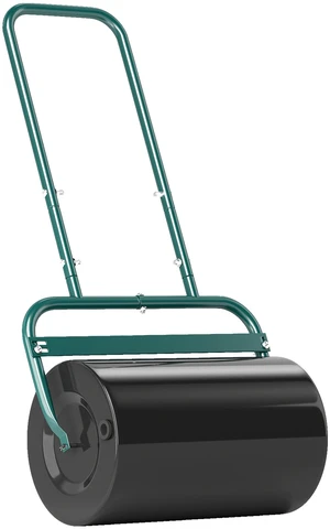20 Inch Push Tow Behind Lawn Roller Filled with Gal Water Sand, Yard Roller for Flattening Sod in the Garden, Dark 20 Inch Push Tow Behind Lawn Roller Filled with Gal Water Sand, Yard Roller for Flattening Sod in the Garden, Dark