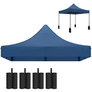 10 Canopy Replacement Cover with Weight Bags and Drainage Holes, Pop Canopy Cover Replacement Top, Navy Blue, Oxford 10 Canopy Replacement Cover with Weight Bags and Drainage Holes, Pop Canopy Cover Replacement Top, Navy Blue, Oxford