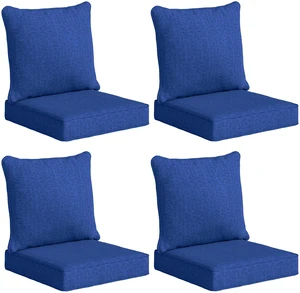 Outdoor Chair Cushions Set, Fade Resistant 24 in Deep Seat Patio Cushions for Chair Sofa and Outdoor Furniture Outdoor Chair Cushions Set, Fade Resistant 24 in Deep Seat Patio Cushions for Chair Sofa and Outdoor Furniture