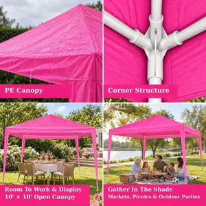 10 Outdoor Garden Gazebo Wedding Party Tent Canopy Marquee Without Sidewalls, Pink, Metal 10 Outdoor Garden Gazebo Wedding Party Tent Canopy Marquee Without Sidewalls, Pink, Metal