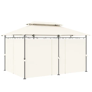 10 Patio Gazebo, Double Roof Outdoor Gazebo Canopy Shelter with Curtains Solid Metal Frame for Garden Lawn and Deck 10 Patio Gazebo, Double Roof Outdoor Gazebo Canopy Shelter with Curtains Solid Metal Frame for Garden Lawn and Deck