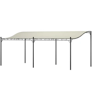 10 Outdoor Pergola Canopy, Wall-Mounted Metal Patio Canopy with Weather Resistant Fabric and Drainage Holes 10 Outdoor Pergola Canopy, Wall-Mounted Metal Patio Canopy with Weather Resistant Fabric and Drainage Holes