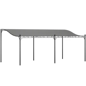 10 Outdoor Pergola Canopy, Wall-Mounted Metal Patio Canopy with Weather Resistant Fabric and Drainage Holes 10 Outdoor Pergola Canopy, Wall-Mounted Metal Patio Canopy with Weather Resistant Fabric and Drainage Holes