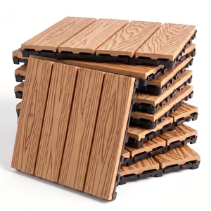 WPC Interlocking Deck Tiles 25 Pieces Embossing 4 Panel Colors, Natural Wood, Wood and Plastic WPC Interlocking Deck Tiles 25 Pieces Embossing 4 Panel Colors, Natural Wood, Wood and Plastic
