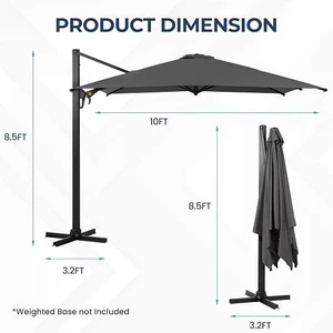 Outdoor Patio Umbrella, Rectangular Patio Umbrella Metal Pole Square Outdoor with Crank and Push Button Tilt Large Outdoor Patio Umbrella, Rectangular Patio Umbrella Metal Pole Square Outdoor with Crank and Push Button Tilt Large