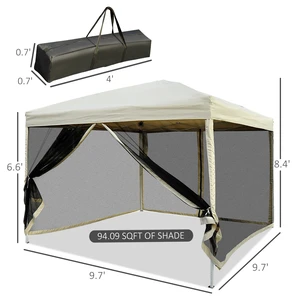 Canopy Tent with Netting, Instant Screen, Beige, Polyester, Canopies Canopy Tent with Netting, Instant Screen, Beige, Polyester, Canopies