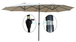 15 9 ft Double Sided Patio Umbrella Outdoor Market Table Garden Extra Large Waterproof Twin Umbrellas with Crank 15 9 ft Double Sided Patio Umbrella Outdoor Market Table Garden Extra Large Waterproof Twin Umbrellas with Crank