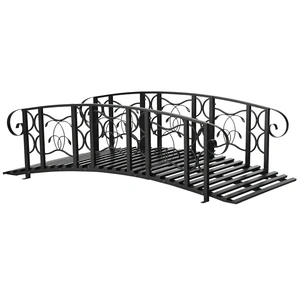 Metal Arch Garden Bridge with 660 LBS Weight Capacity, Safety Siderails Vine Motifs Easy Assembly for Creek Stream Metal Arch Garden Bridge with 660 LBS Weight Capacity, Safety Siderails Vine Motifs Easy Assembly for Creek Stream