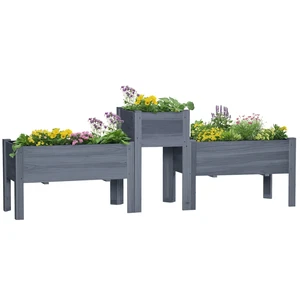 Raised Garden Bed Set, Wooden Elevated Planter Box with Legs and Bed Liner for and Patio Grow Vegetables Herbs Raised Garden Bed Set, Wooden Elevated Planter Box with Legs and Bed Liner for and Patio Grow Vegetables Herbs
