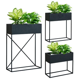Pack Pre Assembled Metal Raised Garden Bed Planter Stand with Non Woven Liner, Resistant Coated Elevated Flower Herb Pack Pre Assembled Metal Raised Garden Bed Planter Stand with Non Woven Liner, Resistant Coated Elevated Flower Herb