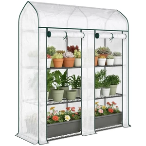 3 Tier Mini Greenhouse, Inchx 65 Inch Small Portable Greenhouse with Roll Doors Garden Plant Growhouse with Cover 3 Tier Mini Greenhouse, Inchx 65 Inch Small Portable Greenhouse with Roll Doors Garden Plant Growhouse with Cover
