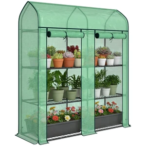 3 Tier Mini Greenhouse, Inchx 65 Inch Small Portable Greenhouse with Roll Doors Garden Plant Growhouse with Cover 3 Tier Mini Greenhouse, Inchx 65 Inch Small Portable Greenhouse with Roll Doors Garden Plant Growhouse with Cover