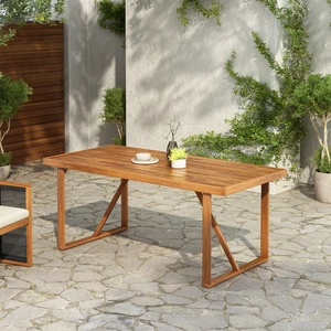 67 Inch Outdoor Dining Table, Patio and Garden Gatherings Teak Finish, Teak, Acacia Wood 67 Inch Outdoor Dining Table, Patio and Garden Gatherings Teak Finish, Teak, Acacia Wood