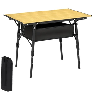 3 ft Portable Camping Table with Storage Bag, Adjustable Height Aluminum Small Folding Table Lightweight Picnic 3 ft Portable Camping Table with Storage Bag, Adjustable Height Aluminum Small Folding Table Lightweight Picnic