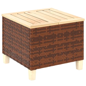 Outdoor Side Table with Rattan, Patio End Table with Fir Tabletop and Legs Weather Resistant Accent for Patio Pool Outdoor Side Table with Rattan, Patio End Table with Fir Tabletop and Legs Weather Resistant Accent for Patio Pool