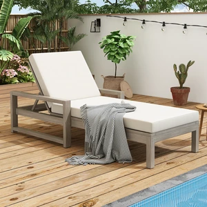 Outdoor Lounge Chairs, Position Chaise Lounge Outdoor Patio Chaise with Cushion and Adjustable Backrest Pool Chairs Outdoor Lounge Chairs, Position Chaise Lounge Outdoor Patio Chaise with Cushion and Adjustable Backrest Pool Chairs