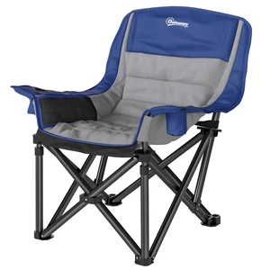 Single Padded Camping Chair for Adults, Portable Folding Camping Chair with Side Pockets Cup Holders and Carry Bag Single Padded Camping Chair for Adults, Portable Folding Camping Chair with Side Pockets Cup Holders and Carry Bag