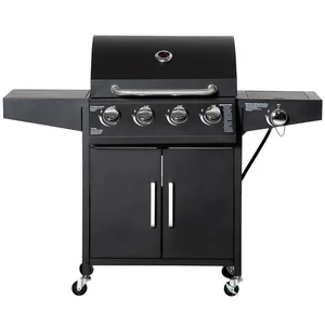 4 Burner Propane Gas Grill with Side Burner, Steel Outdoor Barbeque Barbecue Wheels Warming Rack Shelf Cabinet 4 Burner Propane Gas Grill with Side Burner, Steel Outdoor Barbeque Barbecue Wheels Warming Rack Shelf Cabinet