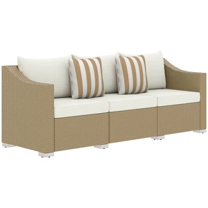 Seater Patio Sofa, Wicker Sofa with Cushions Outdoor Furniture Rattan Couch with Throw Pillows Seating for Garden Seater Patio Sofa, Wicker Sofa with Cushions Outdoor Furniture Rattan Couch with Throw Pillows Seating for Garden