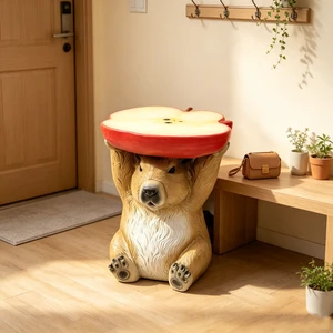 14 Inch Capybara Holding Apple Slice Stool, Animal Side Table Decor Indoor Outdoor Creative Figurine Seat for Patio 14 Inch Capybara Holding Apple Slice Stool, Animal Side Table Decor Indoor Outdoor Creative Figurine Seat for Patio