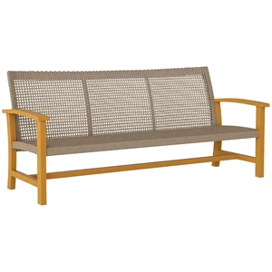 Wicker Outdoor Couch, 3 Seat Rattan Outdoor Patio Sofa 1000 LBS Capacity Patio Furniture Couch with Steel Seat Wicker Outdoor Couch, 3 Seat Rattan Outdoor Patio Sofa 1000 LBS Capacity Patio Furniture Couch with Steel Seat