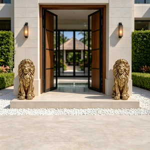 24 Inch Outdoor Lion Statue, Magnesium Oxide Composite Animal Sculpture Statue Decor for Front Door Yard Patio Garden 24 Inch Outdoor Lion Statue, Magnesium Oxide Composite Animal Sculpture Statue Decor for Front Door Yard Patio Garden