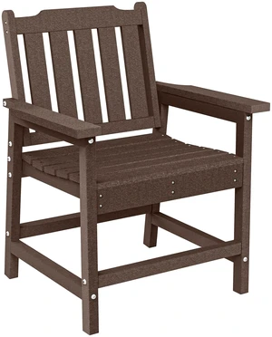 All Weather Patio Chair, HDPE Patio Dining Chair Heavy Duty Like Outdoor Furniture for Garden Deck Lawn, Brown, HDPE All Weather Patio Chair, HDPE Patio Dining Chair Heavy Duty Like Outdoor Furniture for Garden Deck Lawn, Brown, HDPE