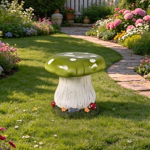 12.60 Inch Mushroom Stool Garden Statue, Magnesium Oxide Composite Outdoor Stool Decor Cap with Spots Sculpture 12.60 Inch Mushroom Stool Garden Statue, Magnesium Oxide Composite Outdoor Stool Decor Cap with Spots Sculpture