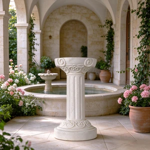 20.08 Inch Sculptures Garden Statues, Large Roman Column Pedestal Cylinder Magnesium Oxide Composite Outdoor Garden 20.08 Inch Sculptures Garden Statues, Large Roman Column Pedestal Cylinder Magnesium Oxide Composite Outdoor Garden