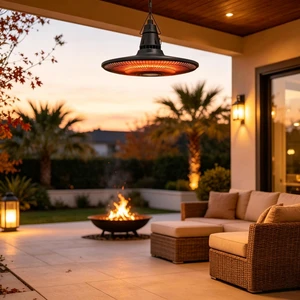 Hanging Electric Patio Heater, Waterproof Infrared Outdoor Heater with Carbon Fiber Heating Tube and Remote Control Hanging Electric Patio Heater, Waterproof Infrared Outdoor Heater with Carbon Fiber Heating Tube and Remote Control