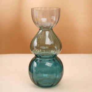 Decorative Opulent Bauble Glass Vase Inchx 14 Inch Statement Piece, Green Decorative Opulent Bauble Glass Vase Inchx 14 Inch Statement Piece, Green