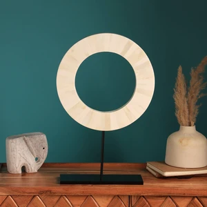 Baywood Handcrafted Bone Inlay Circular Décor Accent with Mounting-12, White, Wood and Bone Baywood Handcrafted Bone Inlay Circular Décor Accent with Mounting-12, White, Wood and Bone