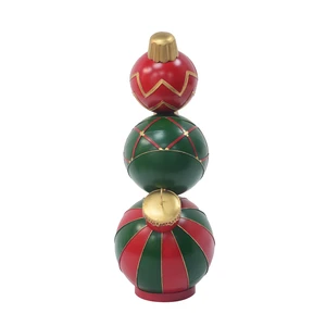 Stacked Christmas Ball Decoration, Red, Iron Stacked Christmas Ball Decoration, Red, Iron