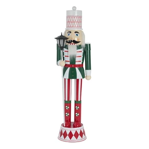 Iron Nutcracker for Holiday Decor, Green Red White Iron Nutcracker for Holiday Decor, Green Red White