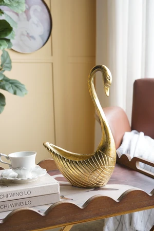 Inchx 4.1 13 Inch Aluminum Swan Sculpture Swan Planter, Gold, Aluminium Inchx 4.1 13 Inch Aluminum Swan Sculpture Swan Planter, Gold, Aluminium