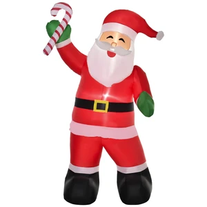 Christmas Inflatable Santa Claus with Candy Cane, Outdoor Blow Yard Decoration with LED Lights Display, Red, Polyester Christmas Inflatable Santa Claus with Candy Cane, Outdoor Blow Yard Decoration with LED Lights Display, Red, Polyester